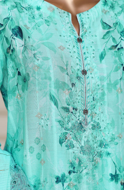 Ninokara by HZ Textile Embroidered Jacquard Unstitched 3 Piece Suit - D-06 - HZ26KNRA - Ferozi - Summer Collection