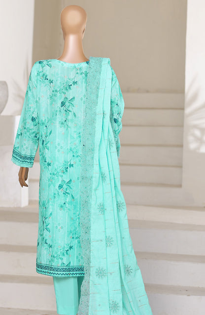 Ninokara by HZ Textile Embroidered Jacquard Unstitched 3 Piece Suit - D-06 - HZ26KNRA - Ferozi - Summer Collection