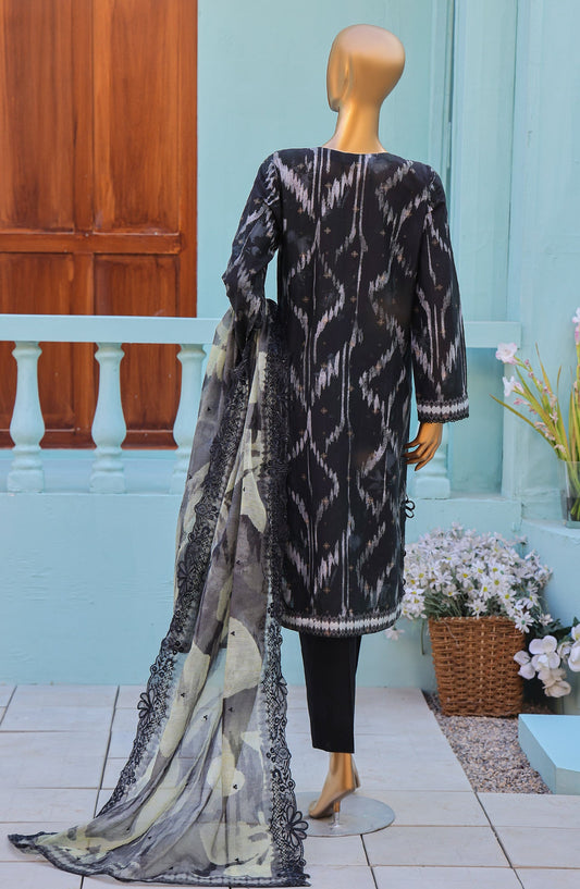 Ninokara by HZ Textile Embroidered Jacquard Unstitched 3 Piece Suit - Design-07 - HZ26NKR - Black - Summer Collection