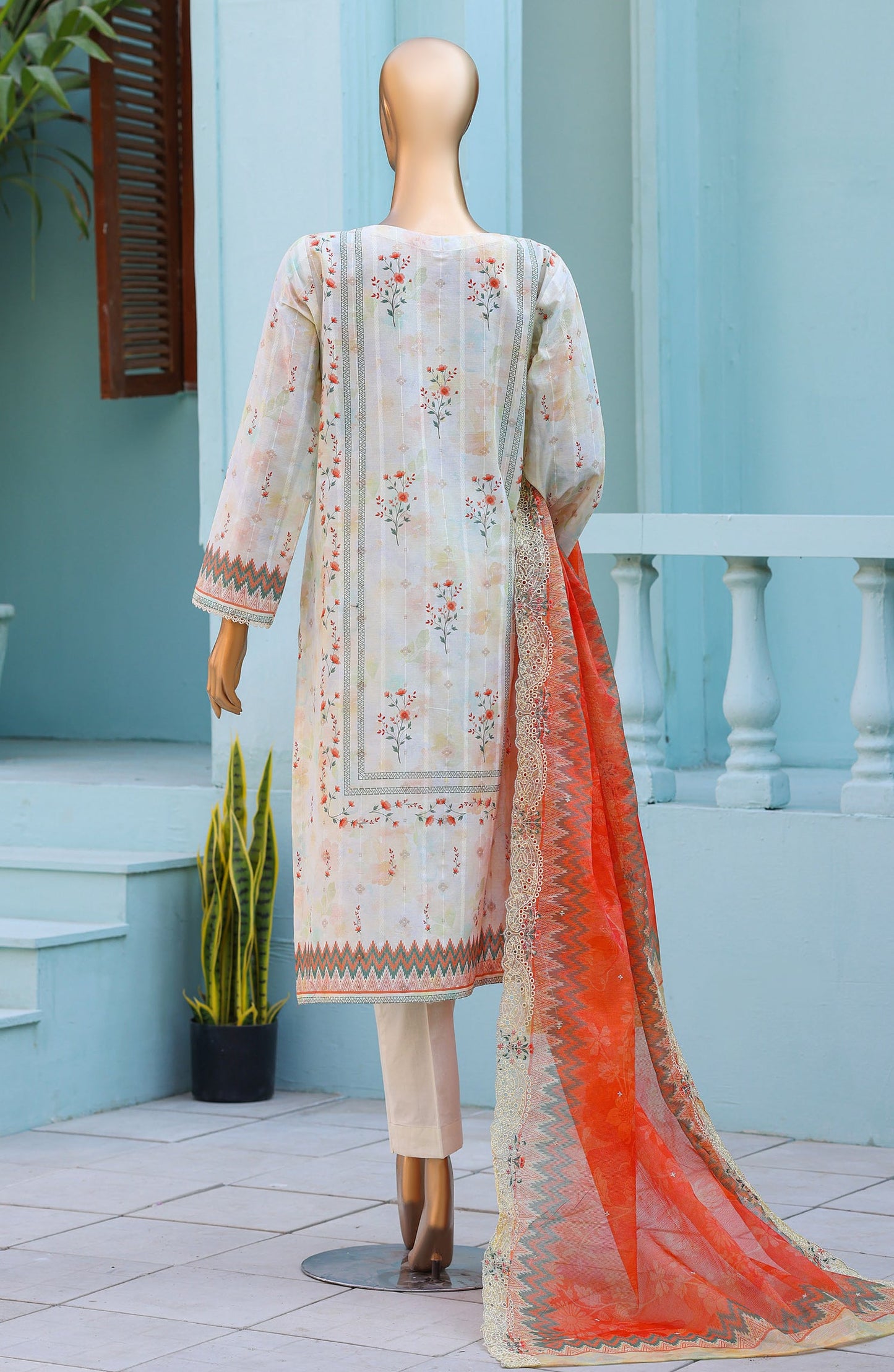 Ninokara by HZ Textile Embroidered Jacquard Unstitched 3 Piece Suit - Design-01 - HZ26NKR - White - Summer Collection