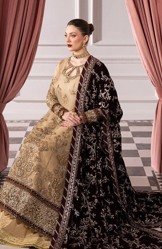 Noirah by Embroidered Organza Unstitched 3 Piece Suit - NV-008 - AK26NOI - Yellow - Winter Collection