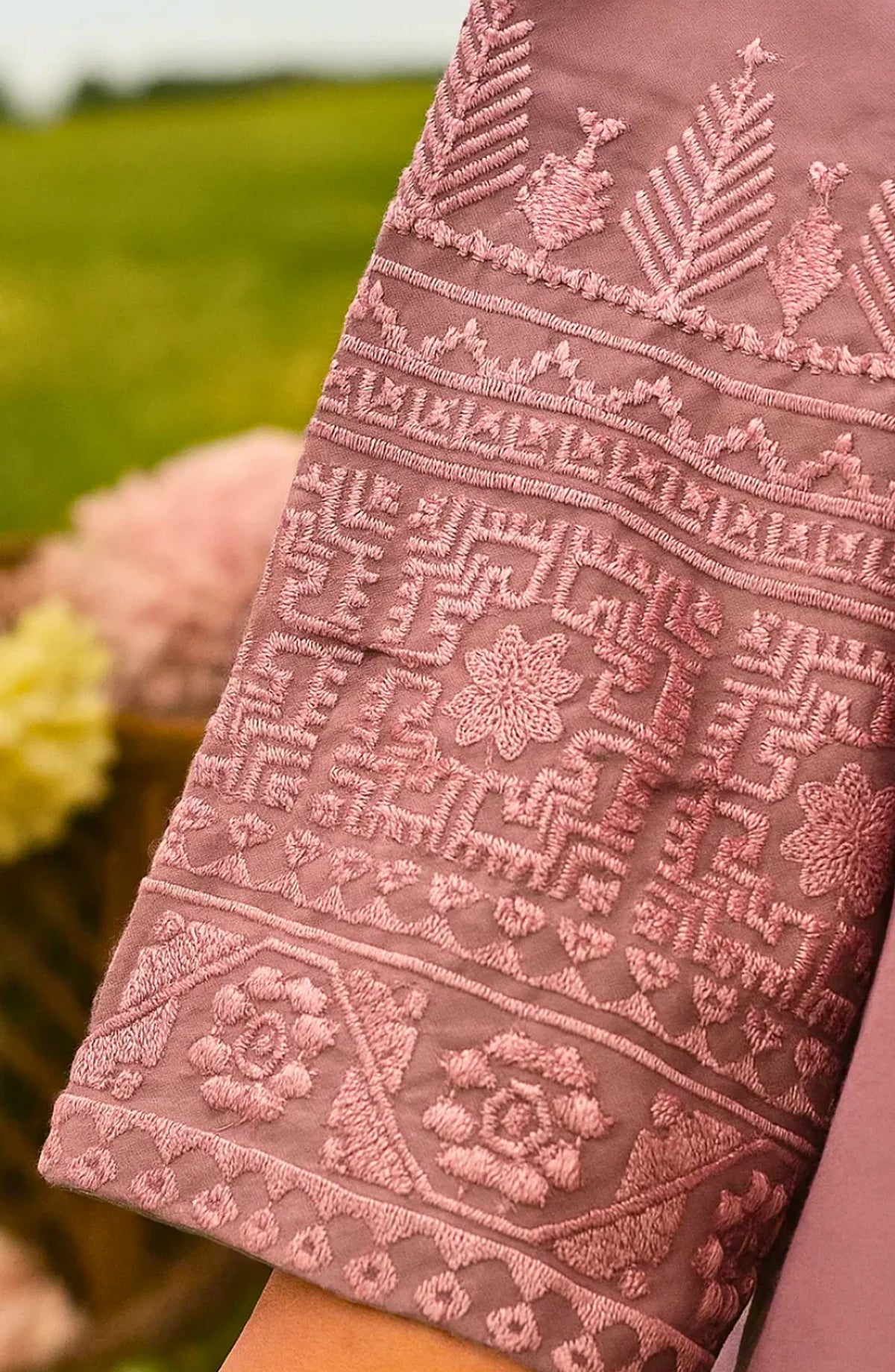 Noor-e-Rang by Ayla Embroidered Lawn Stitched 2 Piece Suit - GUL-E-NAZUK - AY25NRG - Pink - Summer Collection