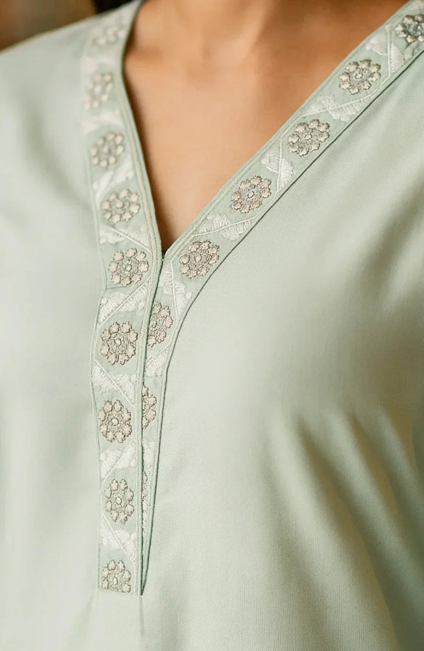 Noor-e-Rang by Ayla Embroidered Lawn Stitched 2 Piece Suit - Hareem - AY25NRG - Pastel Green - Summer Collection