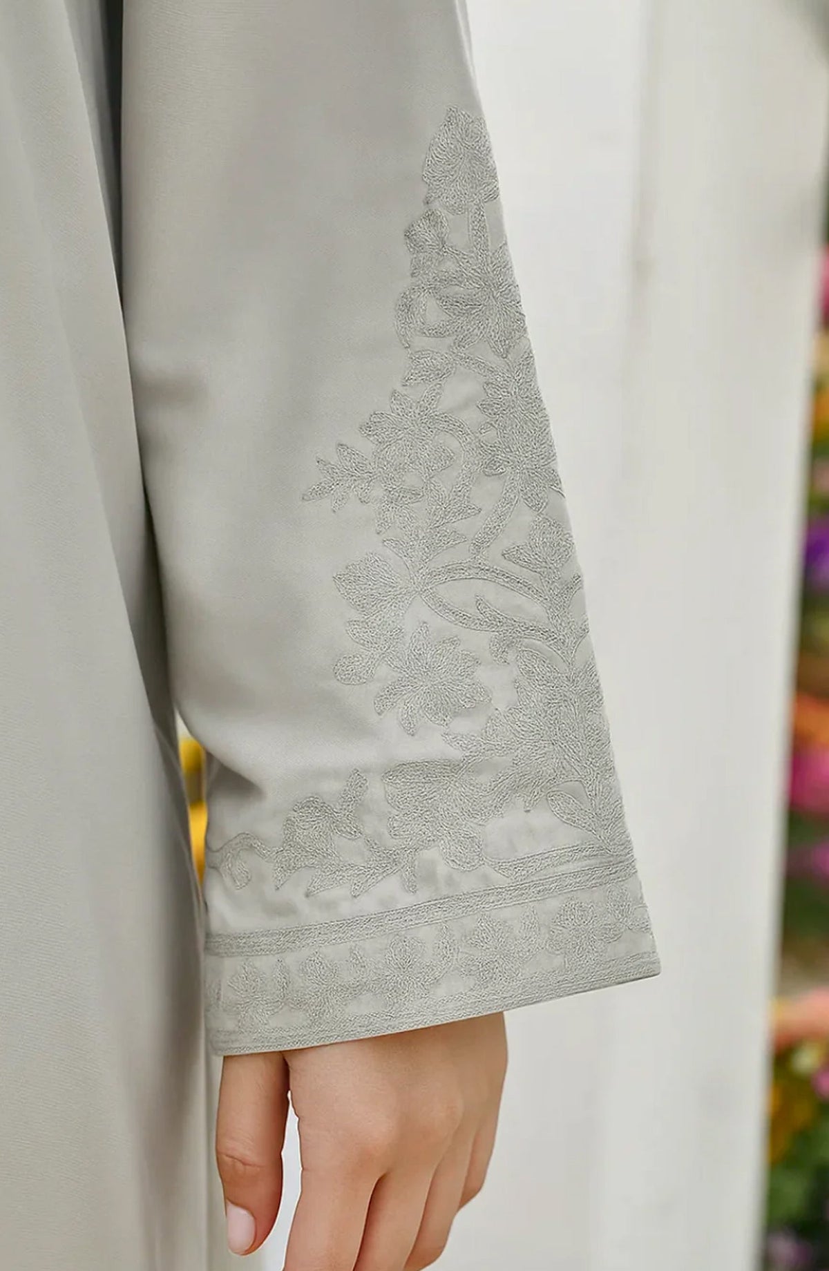 Noor-e-Rang by Ayla Embroidered Lawn Stitched 2 Piece Suit - Raat Ki Roshi - AY25NRG - Charcoal Grey - Summer Collection