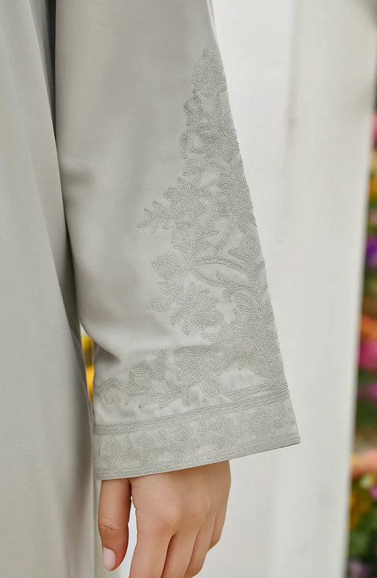 Noor-e-Rang by Ayla Embroidered Lawn Stitched 2 Piece Suit - Raat Ki Roshi - AY25NRG - Charcoal Grey - Summer Collection