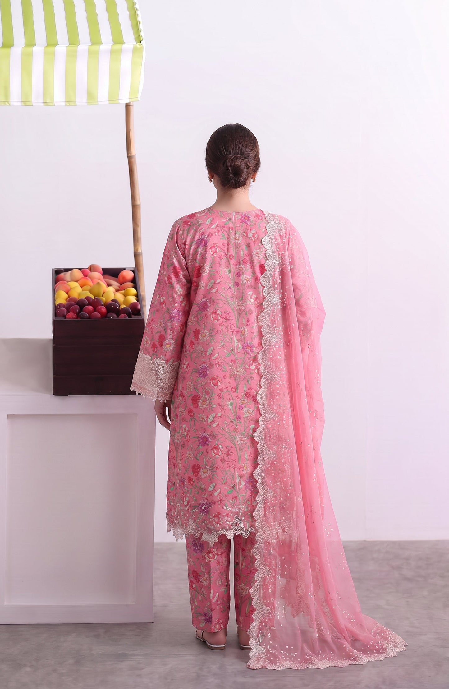 Noora by Amna Khadija Embroidered Cambric Stitched 3 Piece Suit - AKPN-08 - AM26ORA - Pink - Summer Collection