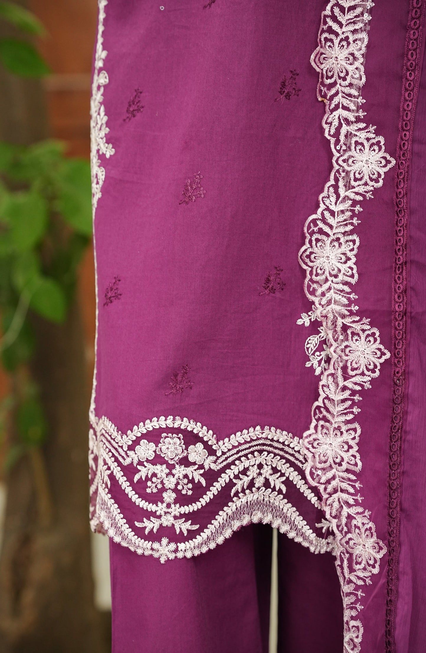 Noor e Sumaika by Amna Khadija Embroidered Lawn Stitched 3 Piece Suit - AKNS-16 - AM26NRSK - Purple - Summer Collection