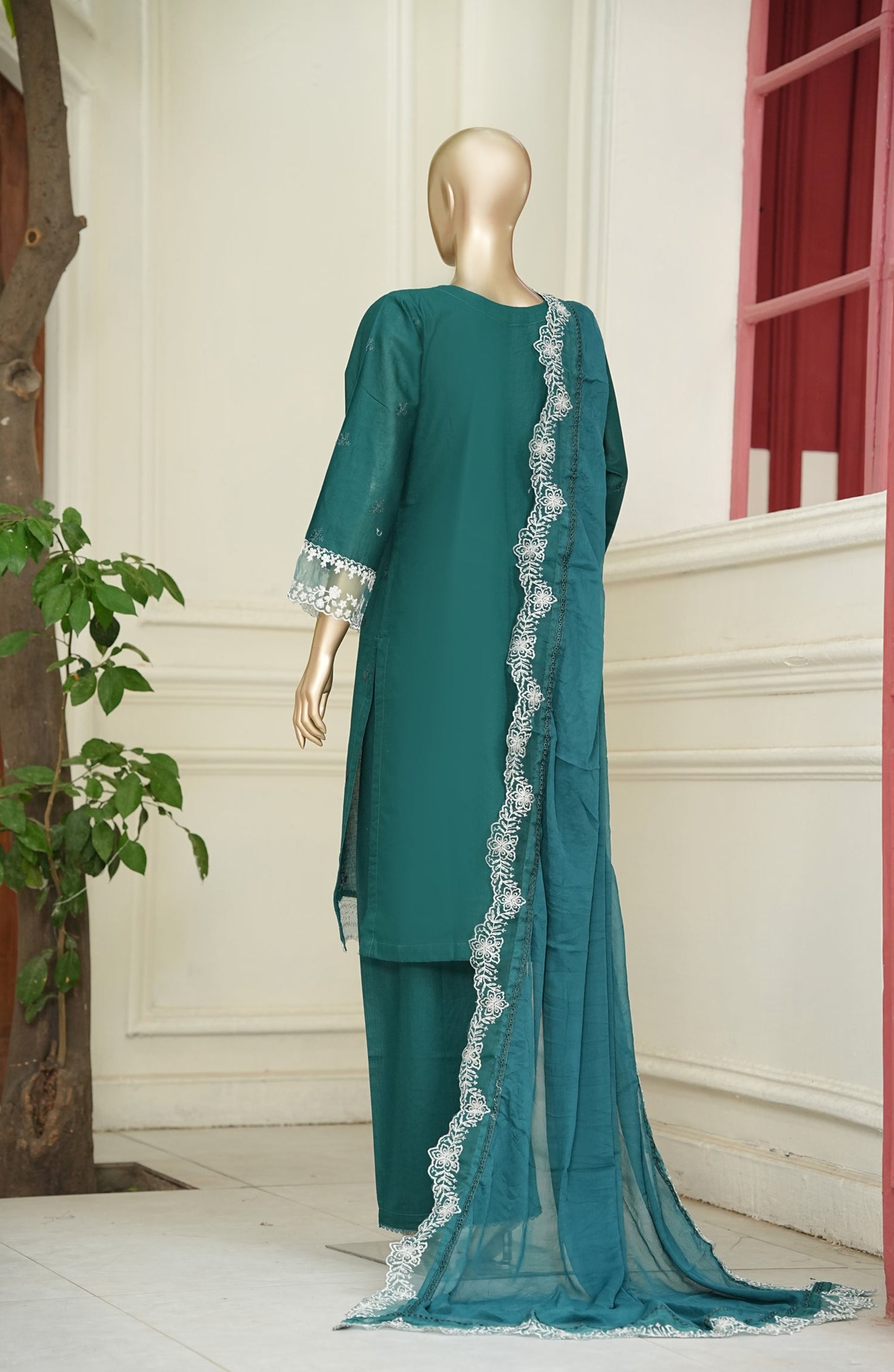 Noor e Sumaika by Amna Khadija Embroidered Lawn Stitched 3 Piece Suit - AKNS-19 - AM26NRSK - Green - Summer Collection