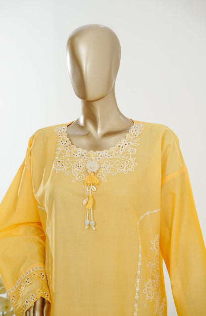 Nush Aira by Amna Khadija Embroidered Cotton Stitched 2 Piece Co-ord Set - AKNA-08 - AM26AANK - Yellow - Summer Collection