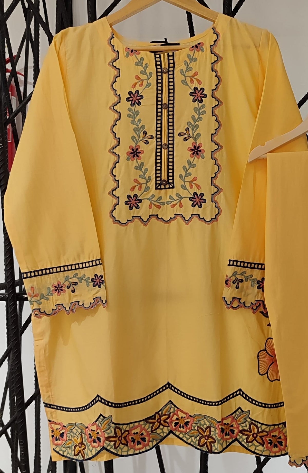 Nush Aira by Amna Khadija Embroidered Cotton Stitched 2 Piece Co-ord Set - AKTW-04 - AM26TWN - Yellow - Summer Collection