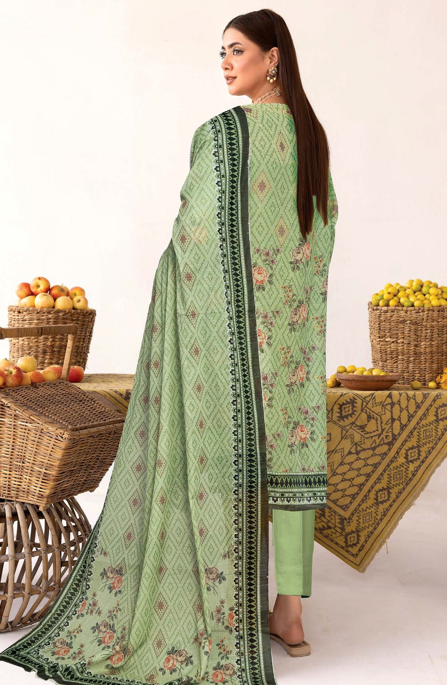 Oreal by Johra Printed Lawn Unstitched 3 Piece Suit - JH-1196 - JH25OREAL - Green - Casual Collection