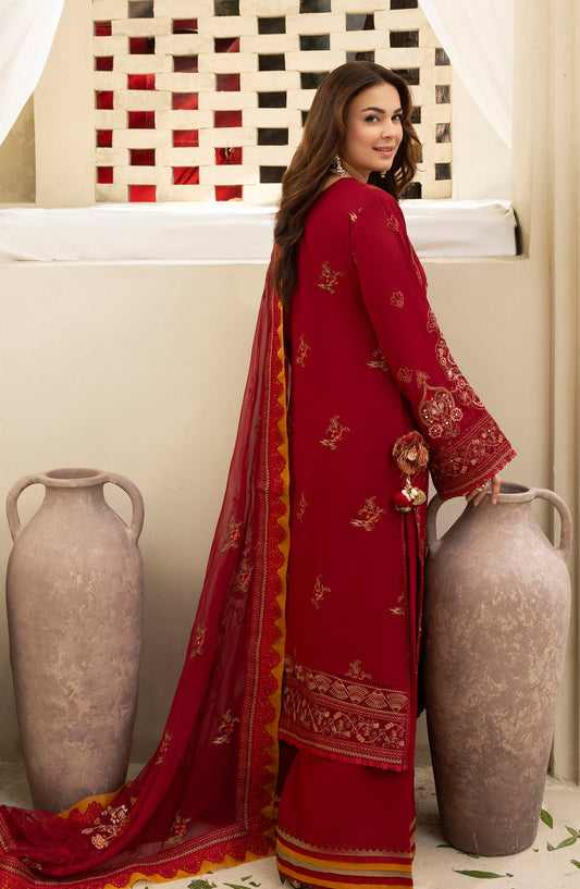 Pankh by Embroidered Karandi Unstitched 3 Piece Suit - P-15 - AM26PKH - Red - Winter Collection