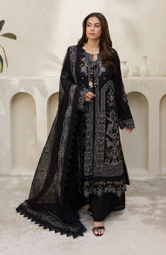 Pankh by Embroidered Karandi Unstitched 3 Piece Suit - P-17 - AM26PKH - Black - Winter Collection