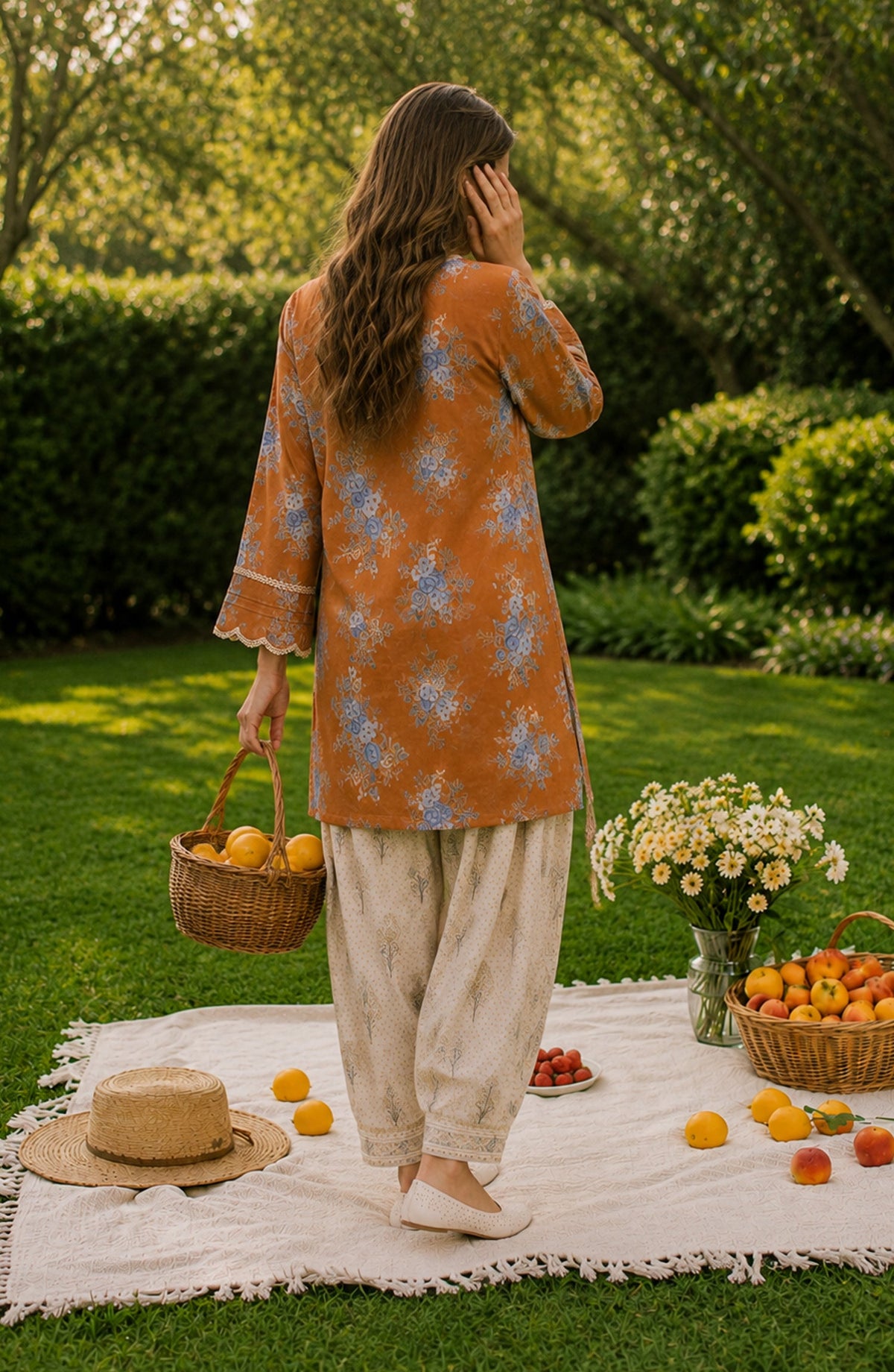 Parchhai by Amna Khadija Printed Cotton Stitched 2 Piece Co-ord Set - AKP-01M - AM26PRCH - Mustard - Summer Collection