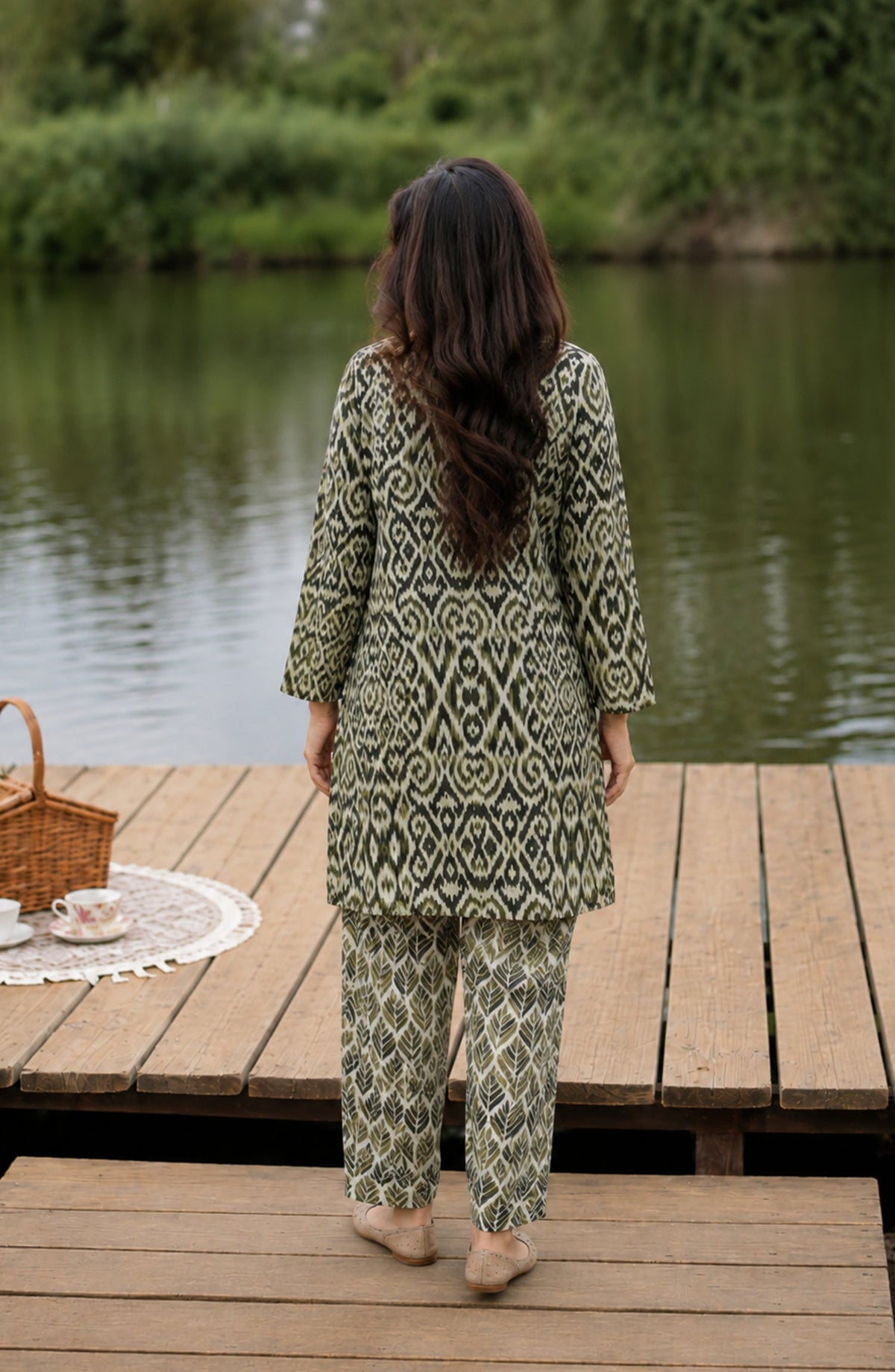 Parchhai by Amna Khadija Printed Cotton Stitched 2 Piece Co-ord Set - AKP-02M - AM26PRCH - Green - Summer Collection