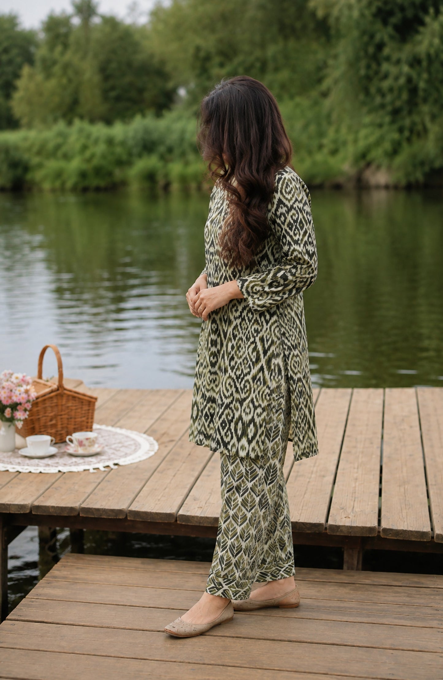 Parchhai by Amna Khadija Printed Cotton Stitched 2 Piece Co-ord Set - AKP-02M - AM26PRCH - Green - Summer Collection