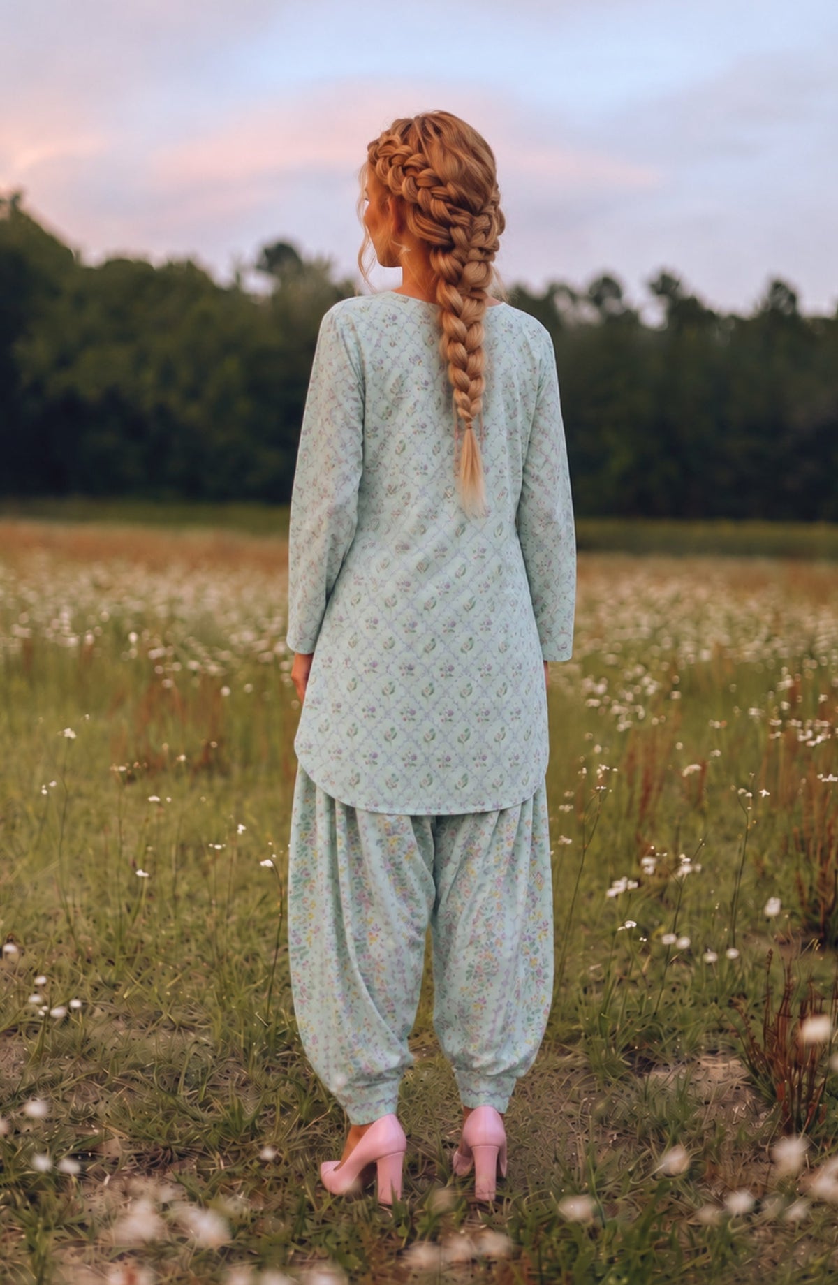 Parchhai by Amna Khadija Printed Cotton Stitched 2 Piece Co-ord Set - AKP-06M - AM26PRCH - Green - Summer Collection