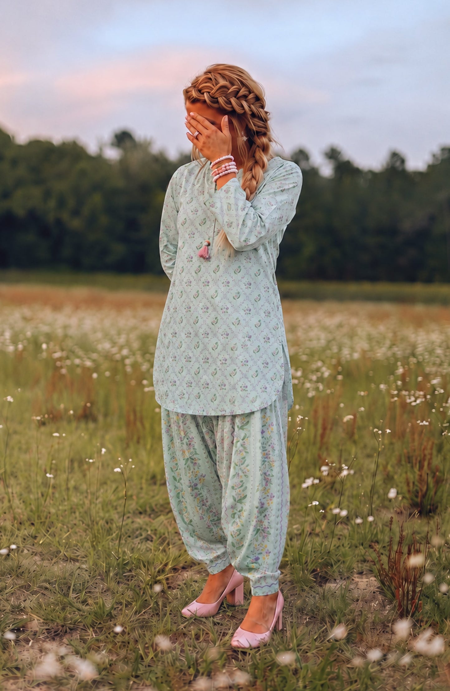 Parchhai by Amna Khadija Printed Cotton Stitched 2 Piece Co-ord Set - AKP-06M - AM26PRCH - Green - Summer Collection