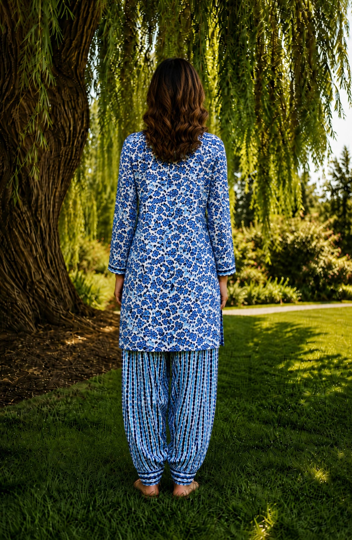 Parchhai by Amna Khadija Printed Cotton Stitched 2 Piece Co-ord Set - AKP-07M - AM26PRCH - Blue - Summer Collection