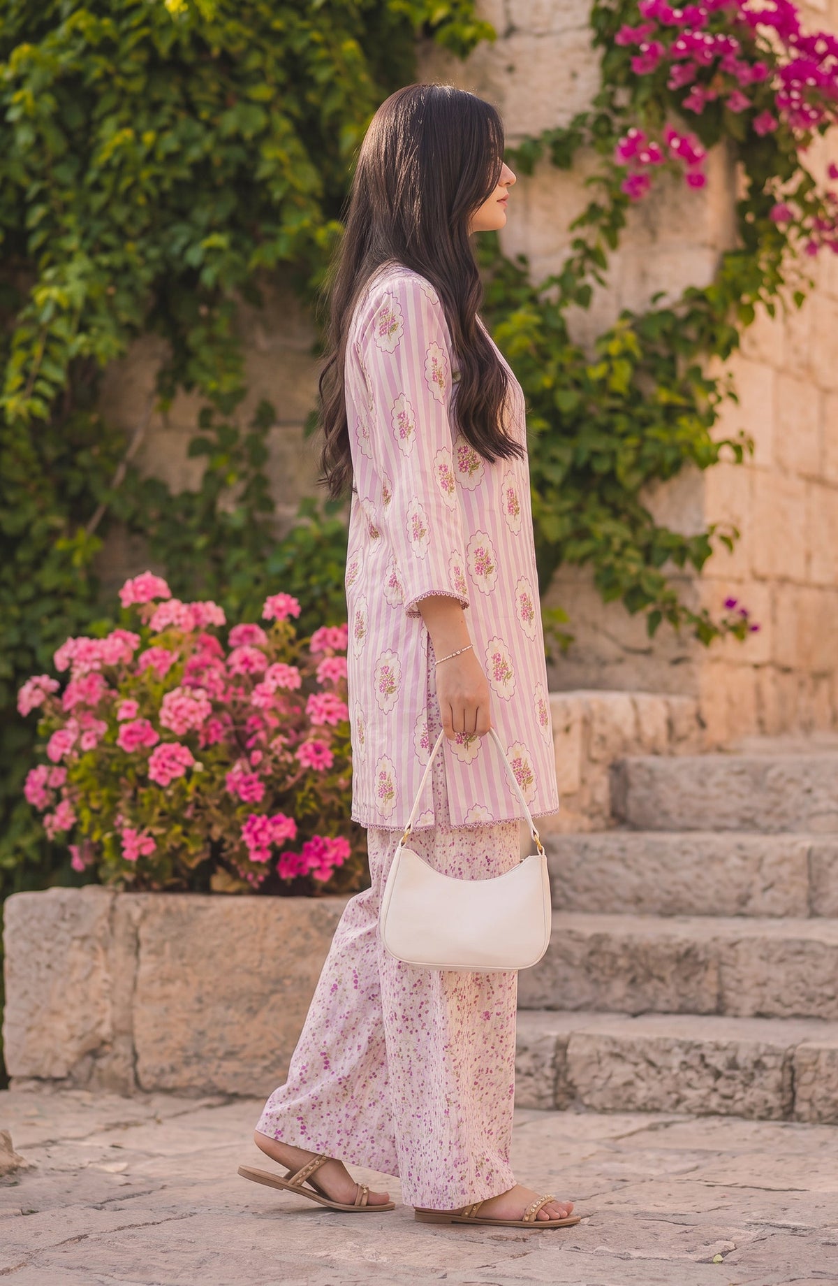 Parchhai by Amna Khadija Printed Cotton Stitched 2 Piece Co-ord Set - AKP-12M - AM26CHI - Pink - Summer Collection