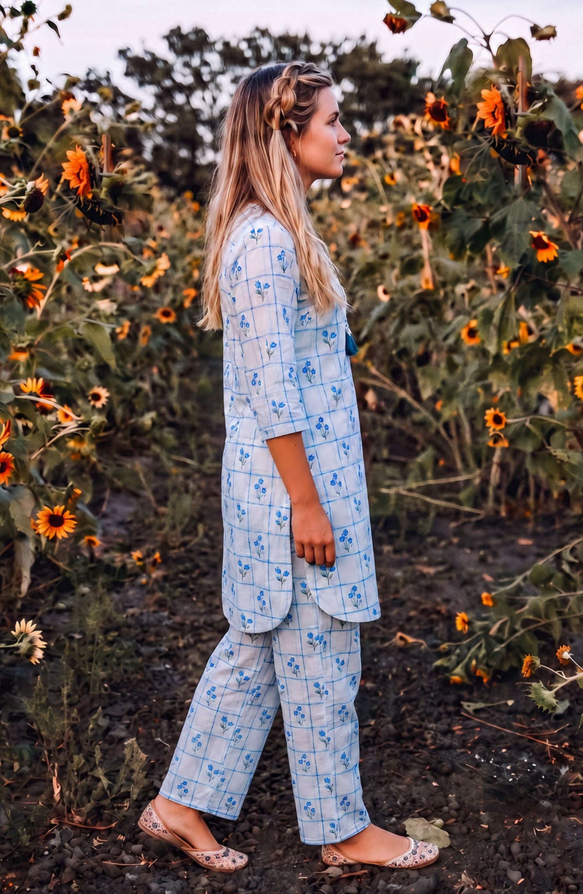 Parchhai by Amna Khadija Printed Cotton Stitched 2 Piece Co-ord Set - AKP-13M - AM26CHI - Blue - Summer Collection
