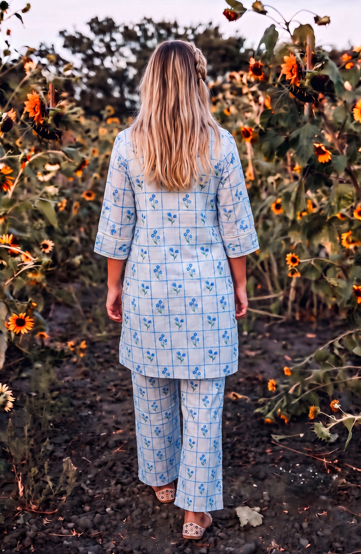Parchhai by Amna Khadija Printed Cotton Stitched 2 Piece Co-ord Set - AKP-13M - AM26CHI - Blue - Summer Collection