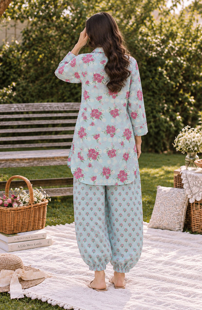 Parchhai by Amna Khadija Printed Cotton Stitched 2 Piece Co-ord Set - AKP-18M - AM26CHI - Blue - Summer Collection