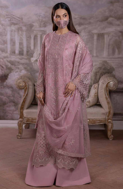 Parisa Safeera by Flossie Embroidered Chiffon Unstitched 3 Piece Suit - PA-05 - FLS26PRS - Light Pink - Luxury Collection