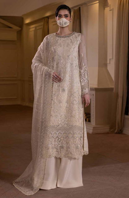 Parisa Safeera by Flossie Embroidered Chiffon Unstitched 3 Piece Suit - PA-07 - FLS26PRS - Lemon - Luxury Collection