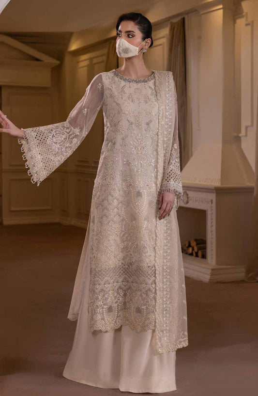 Parisa Safeera by Flossie Embroidered Chiffon Unstitched 3 Piece Suit - PA-07 - FLS26PRS - Lemon - Luxury Collection