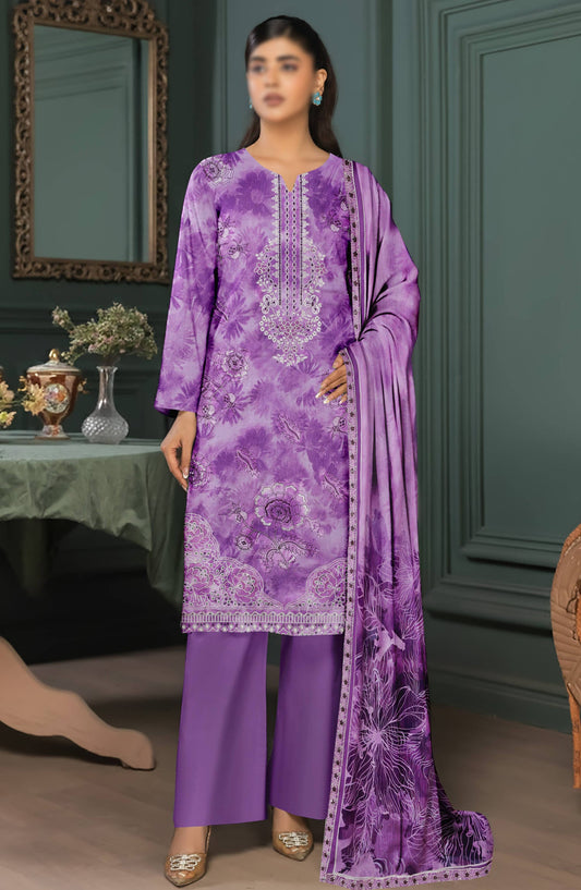 Parishay by Embroidered Lawn Unstitched 3 Piece Suit - D-09 - AK26PRH - Purple - Summer Collection