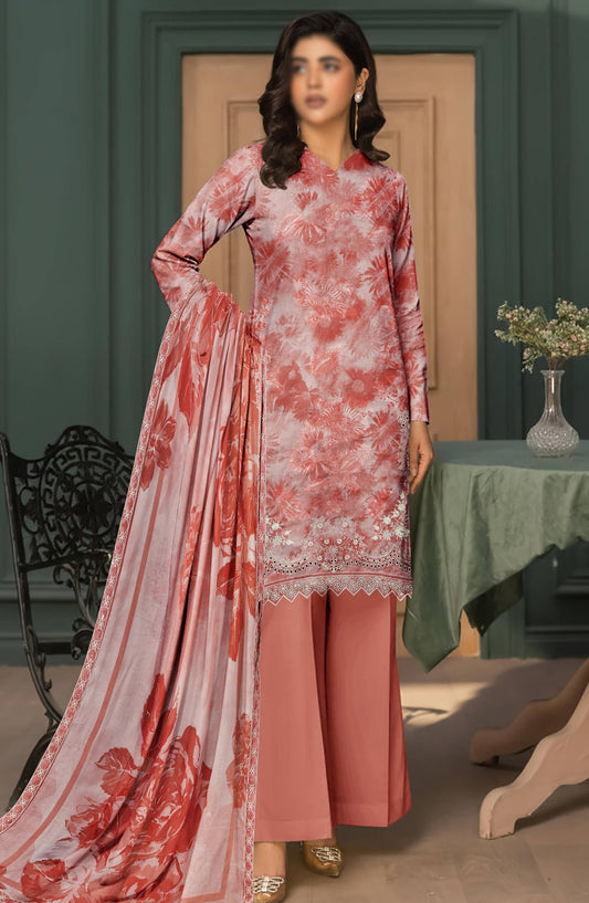 Parishay by Embroidered Lawn Unstitched 3 Piece Suit - D-08 - AK26PRH - Pink - Summer Collection