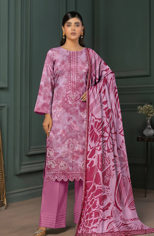 Parishay by Embroidered Lawn Unstitched 3 Piece Suit - D-06 - AK26PRH - Pink - Summer Collection