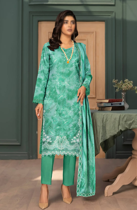 Parishay by Embroidered Lawn Unstitched 3 Piece Suit - D-04 - AK26PRH - Green - Summer Collection