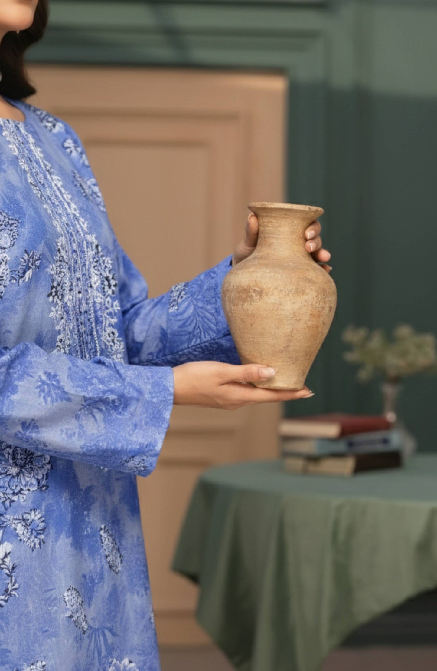 Parishay by Al Karim Embroidered Lawn Unstitched 3 Piece Suit - D-01 - AK26PRH - Blue - Summer Collection