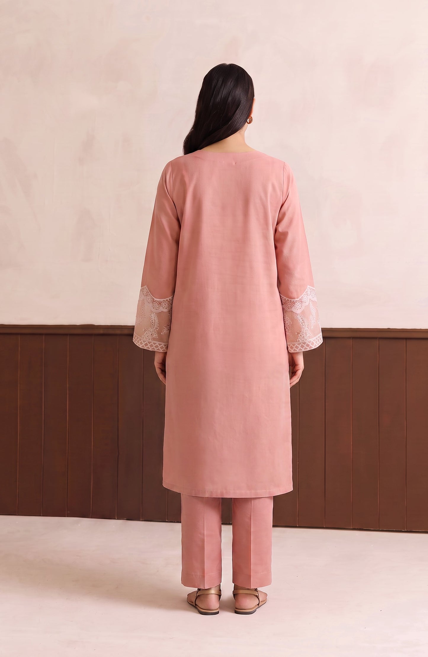 Passu by Amna Khadija Pret Embroidered Cotton Stitched 2 Piece Co-ords Set - AKP-02 - AM26PSSU - Pink - Summer Collection