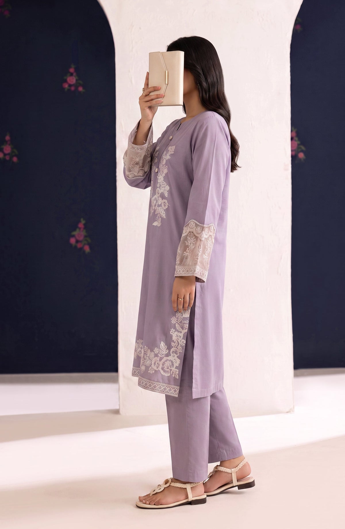 Passu by Amna Khadija Pret Embroidered Cotton Stitched 2 Piece Co-ords Set - AKP-03 - AM26PSSU - Purple - Summer Collection