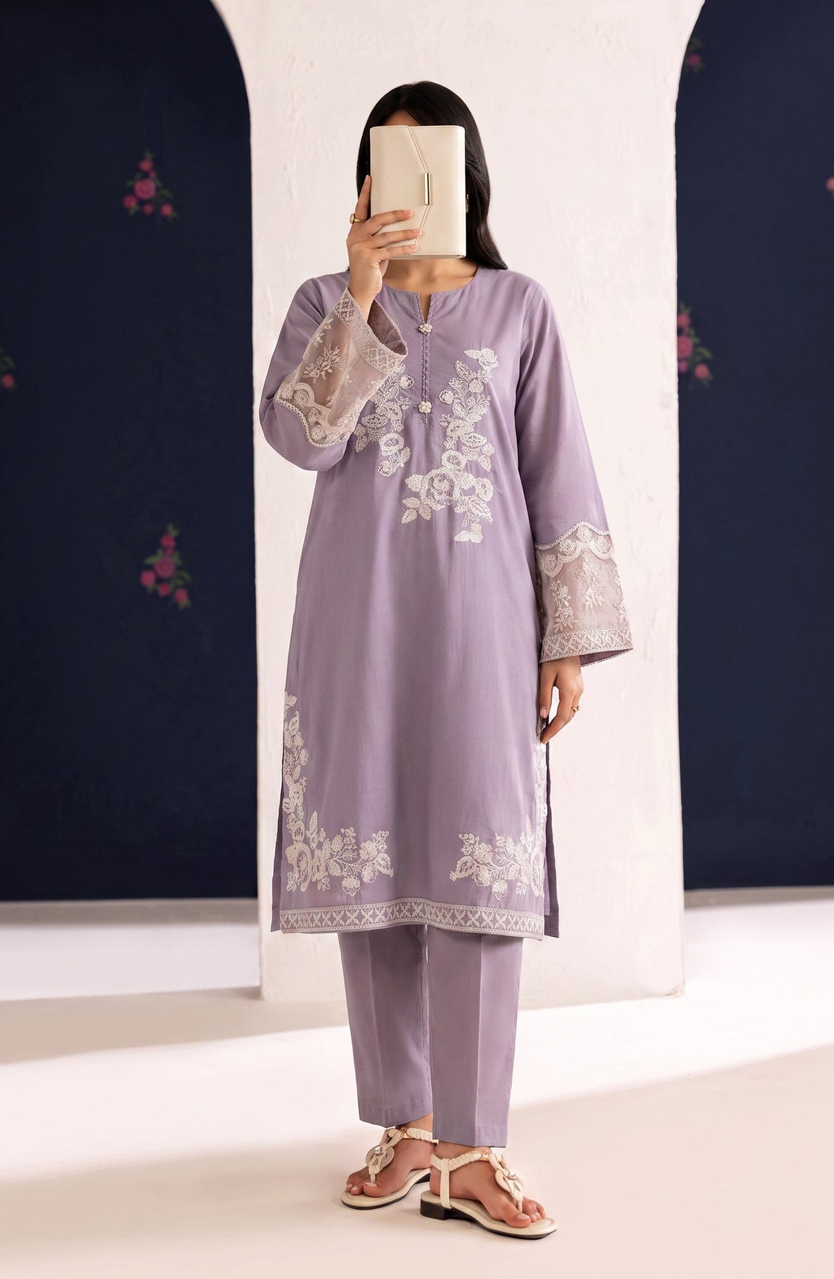 Passu by Amna Khadija Pret Embroidered Cotton Stitched 2 Piece Co-ords Set - AKP-03 - AM26PSSU - Purple - Summer Collection