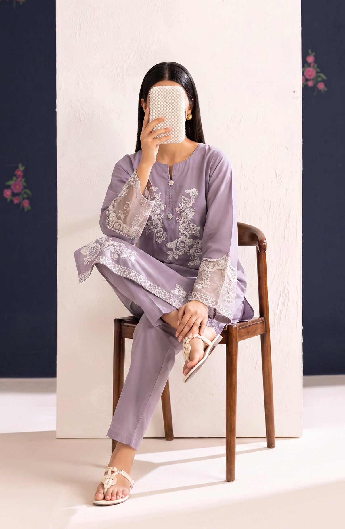 Passu by Amna Khadija Pret Embroidered Cotton Stitched 2 Piece Co-ords Set - AKP-03 - AM26PSSU - Purple - Summer Collection