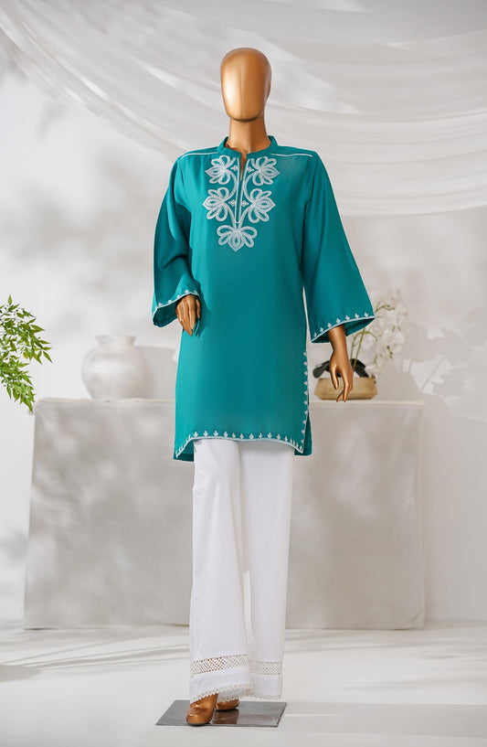 Passu by Amna Khadija Embroidered Fancy Jacquard Stitched Top - PET-05 - AM25PSU - Green - Casual Collection
