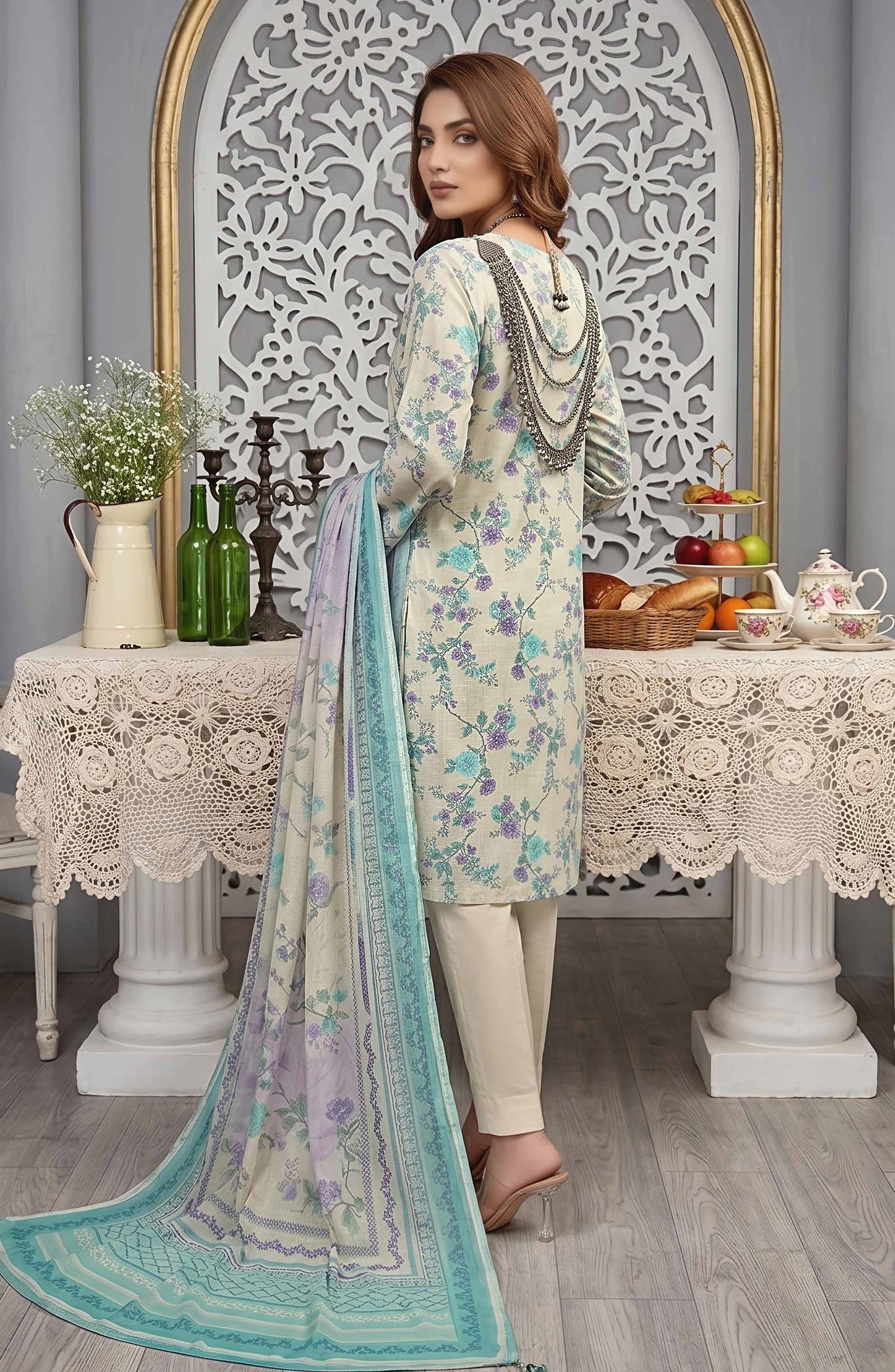 Pastels by Aalaya Embroidered Lawn Unstitched 3 Piece Suit - ART-06 - ALY26PTL - Blue - Summer Collection