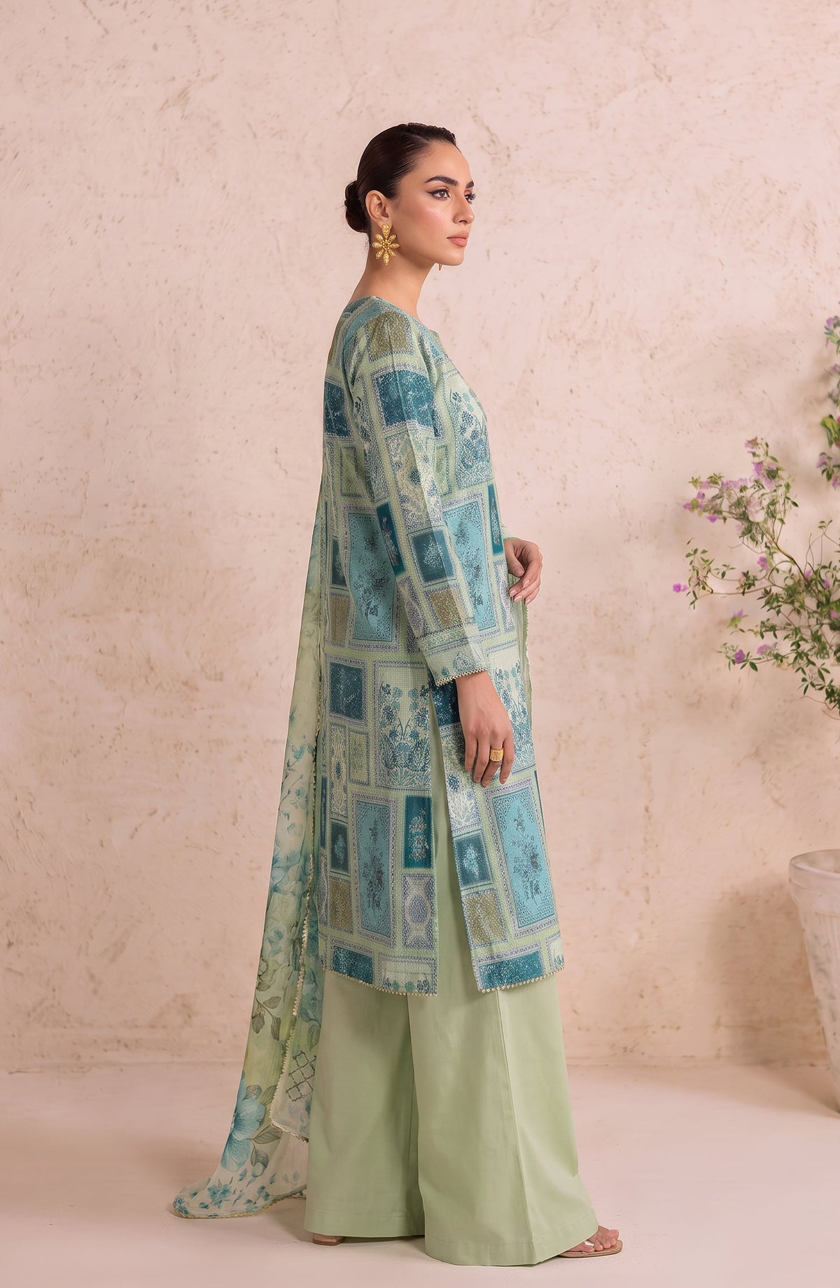 Polka Romance by Amna Khadija Printed Lawn Stitched 3 Piece Suit - AKPR-04 - AM26PKRM - Green - Summer Collection