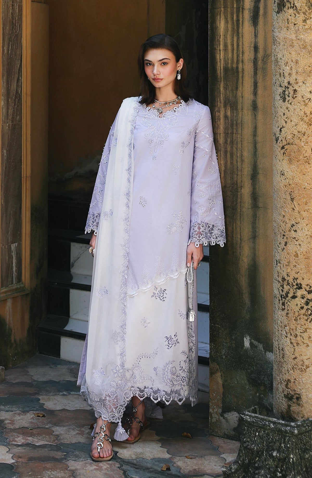 Qalamkar Qline Embroidered Lawn Unstitched 3 Piece Suit - RP-14 Aleen - QL26QLWN - Purple - Summer Collection