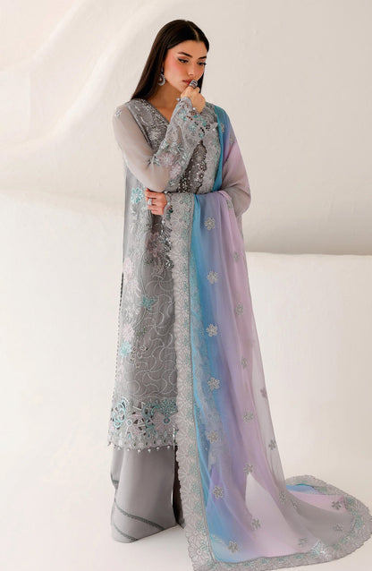 Ramsha Satrangi Embroidered Chiffon Unstitched 3 Piece Suit - ST-201 - RM26STG - Grey - Festive Collection