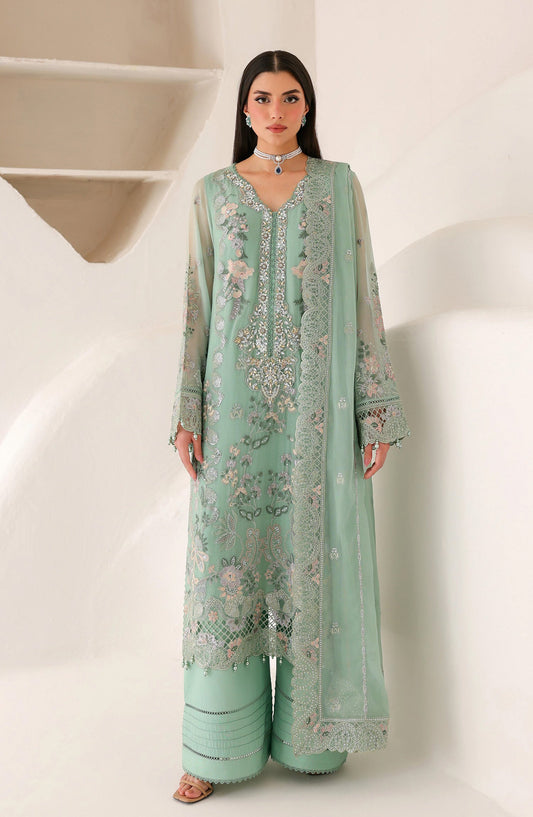Ramsha Satrangi Embroidered Chiffon Unstitched 3 Piece Suit - ST-203 - RM26STG - Green - Festive Collection
