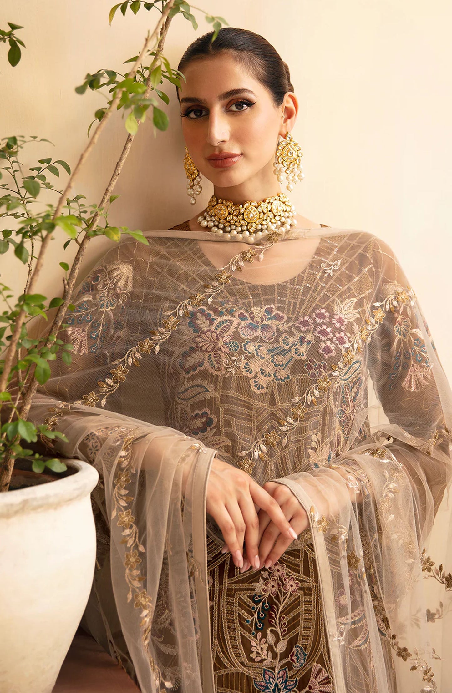 Chevron by Ramsha Embroidered Chiffon Unstitched 3 Piece Suit - A-910 - RM26CHRN - Green - Festive Collection