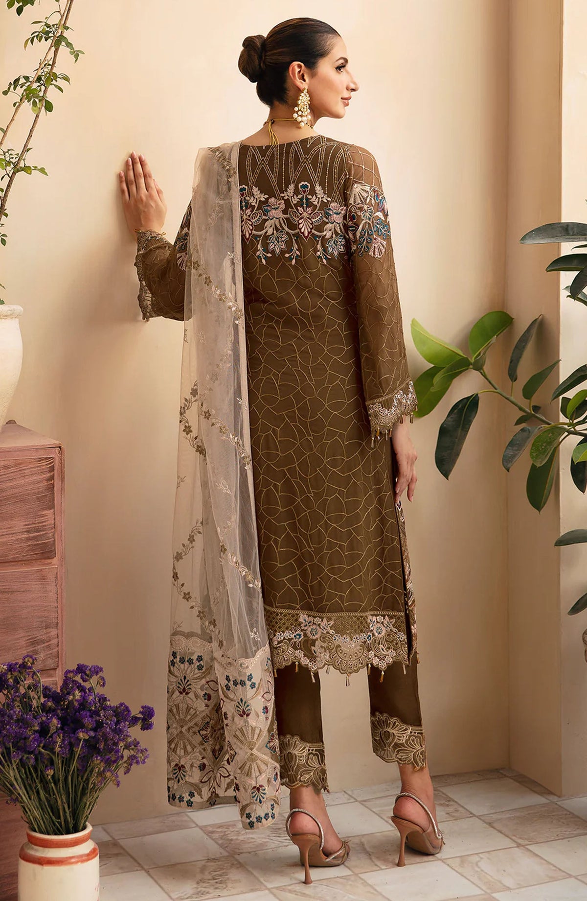 Chevron by Ramsha Embroidered Chiffon Unstitched 3 Piece Suit - A-910 - RM26CHRN - Green - Festive Collection