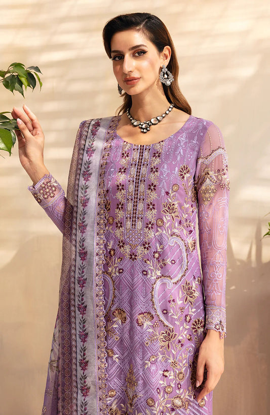 Chevron by Ramsha Embroidered Chiffon Unstitched 3 Piece Suit - A-906 - RM26CHRN - Purple - Festive Collection