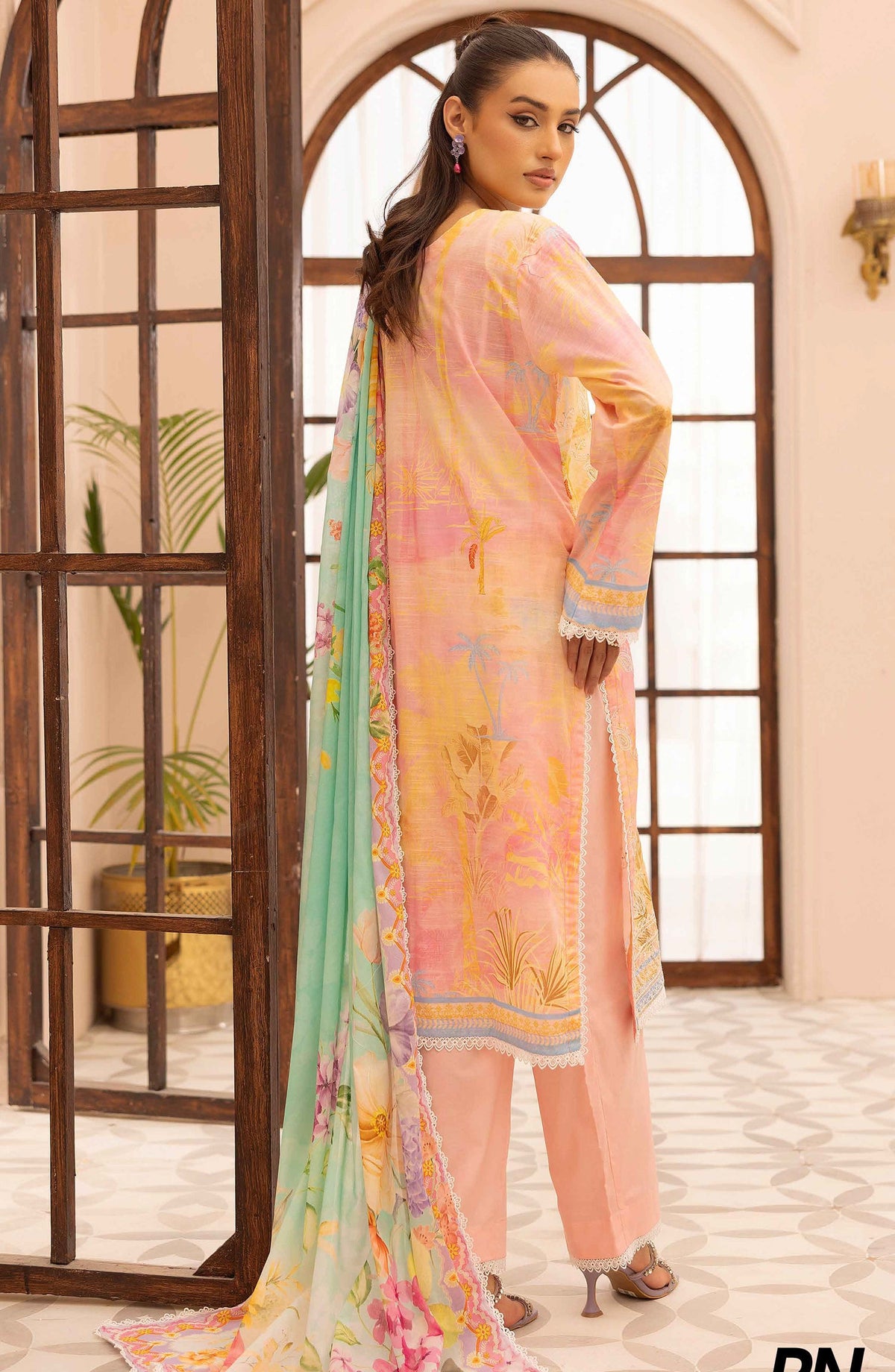 Rang Nagar by Embroidered Lawn Unstitched 3 Piece Suit - RN-739 - AK26RNG - Pink - Summer Collection