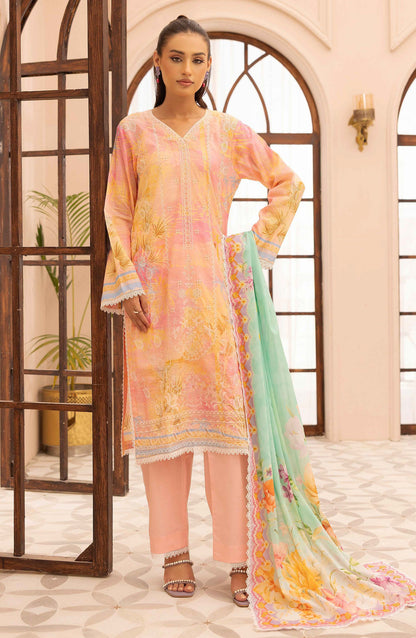 Rang Nagar by Embroidered Lawn Unstitched 3 Piece Suit - RN-739 - AK26RNG - Pink - Summer Collection
